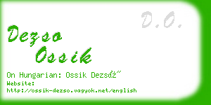 dezso ossik business card